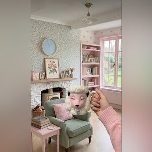 Pink Poodle Figural Mug, Retro 1950s Style Ceramic Coffee Cup